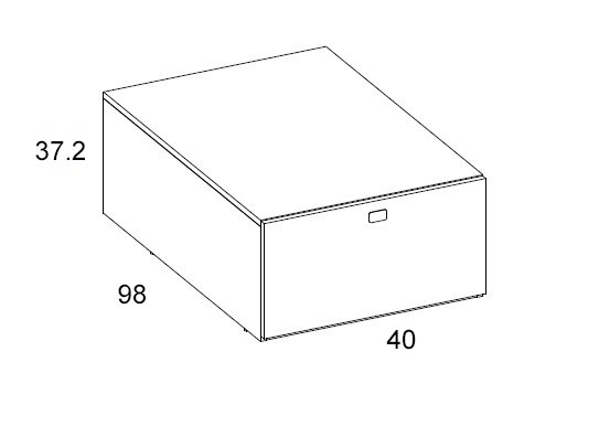 Medidas de los módulos con 1 contenedor pequeños de Arasanz para habitaciones juveniles