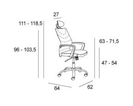 Medidas de la silla de oficina Spyder de Luís Maroto Mobiliario