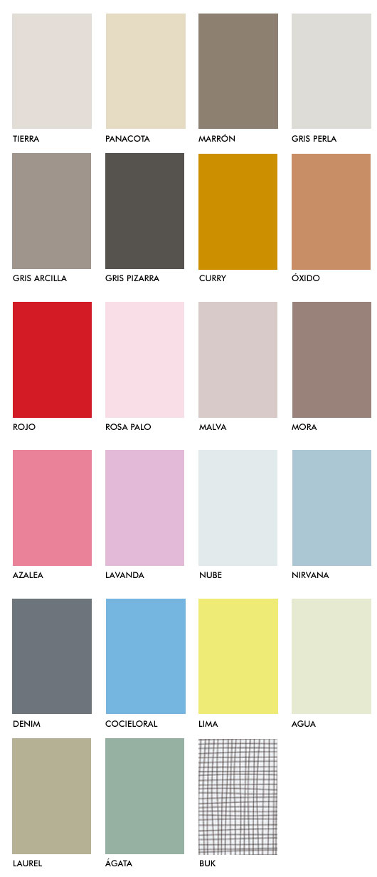 Acabados Colores Complementarios del catálogo Mood Mini de Ros