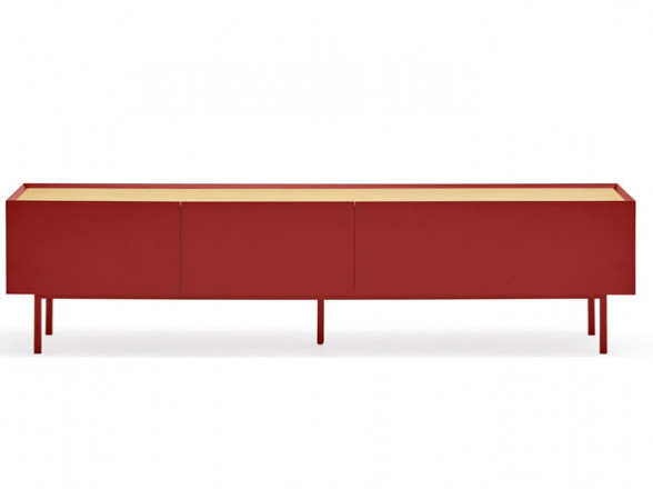 Mueble de TV rojo para comedor