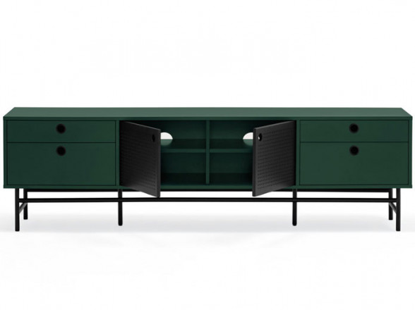 Mueble TV negro y verde para salón