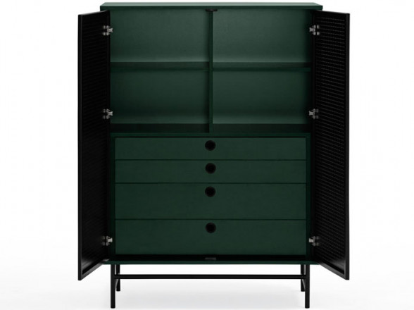 Mueble Auxiliar de estilo industrial en Madrid  Muebles Valencia® Acabado  Negro / Verde Oscuro - Teulat