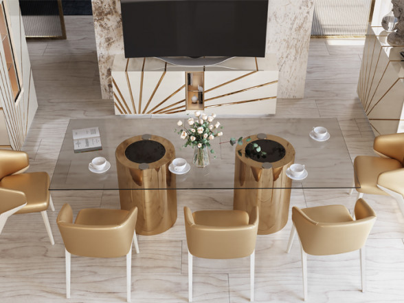 Atento conocido Cinco Mesa Comedor Cristal de Diseño | Muebles Valencia ®