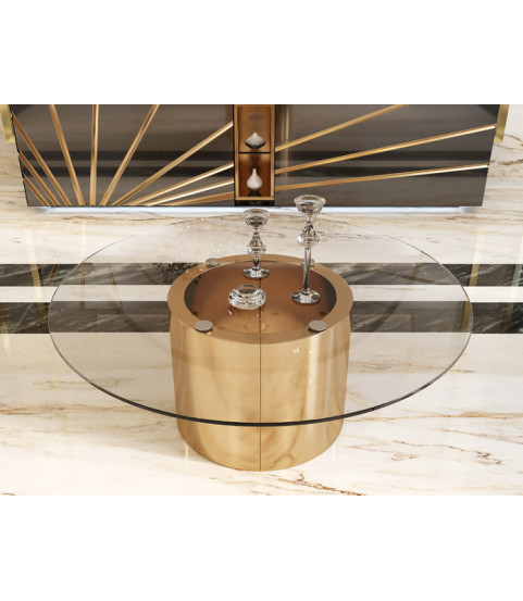 Mesa de centro cristal redonda en Valencia- Tienda de muebles en Valencia