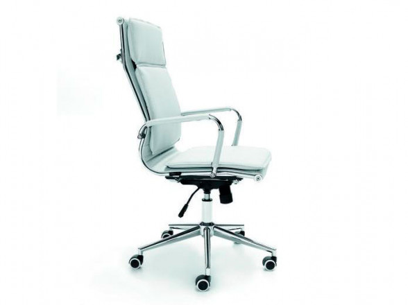 Silla de oficina tapizada en color blanco