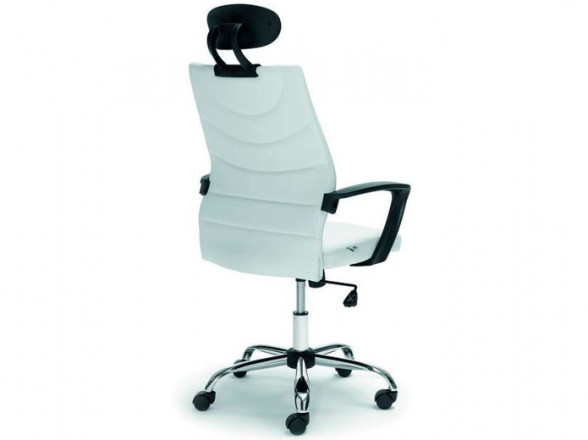 Silla de oficina tapizada en color blanco