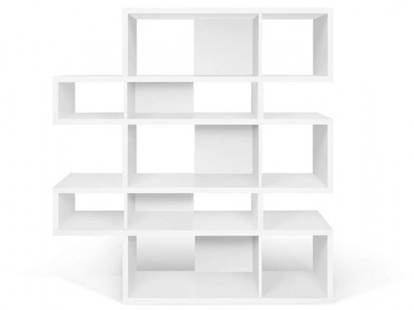 Estantería modular de madera en Madrid | Muebles Valencia® Acabado A Blanco  - Lisos JJP Vita Acabado B Coral - Lisos JJP Vita