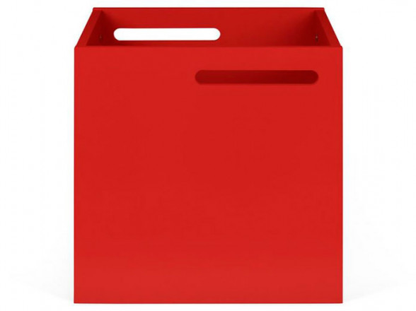 Caja de almacenamiento lacada en color rojo
