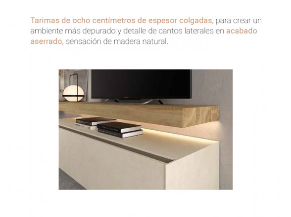 Mueble de TV Moderno en Madrid | Muebles Valencia® Acabado A Roble Artesano  Royal Kazzano Acabado B Franjas Madera Royal Kazzano