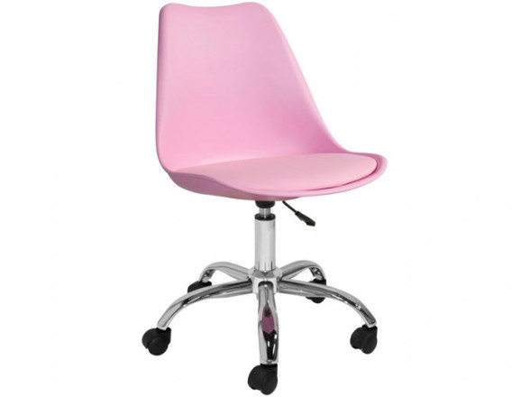 Silla de oficina de polipropileno color rosa