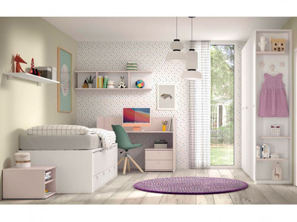 Dormitorio infantil convertible en habitación juvenil