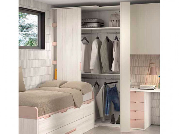 Dormitorio juvenil con cama compacta