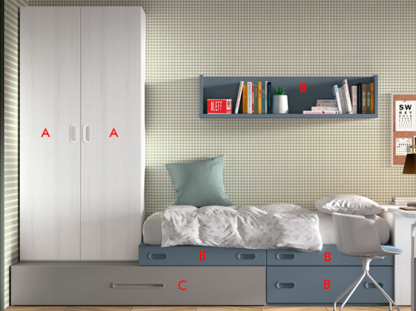 Dormitorio juvenil completo en nuestra tienda de muebles en Madrid