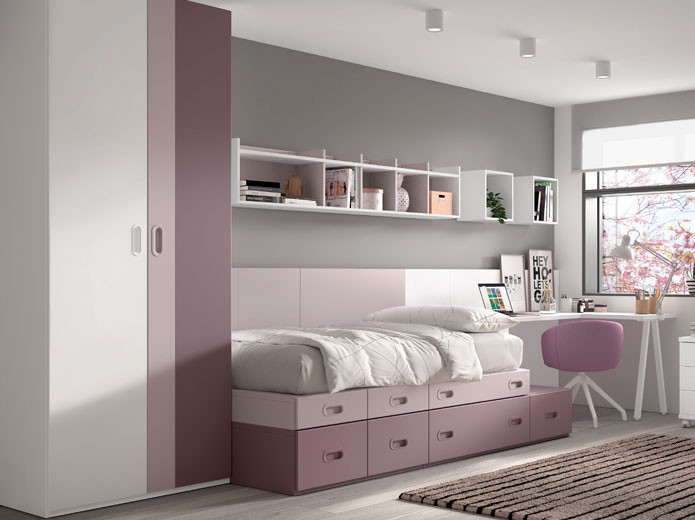 Composición de Dormitorio Juvenil Completa 102 - Relax Outlet Valencia