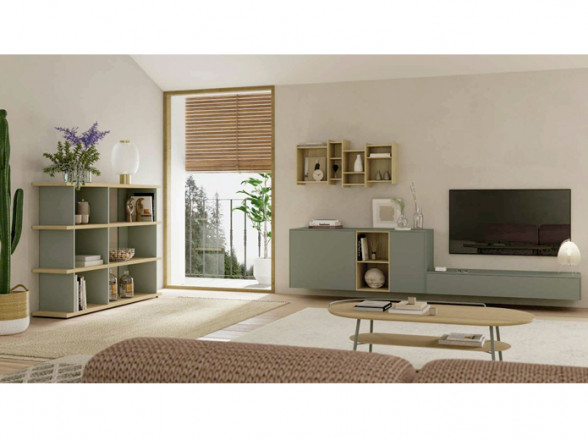 Salón moderno con mueble tv
