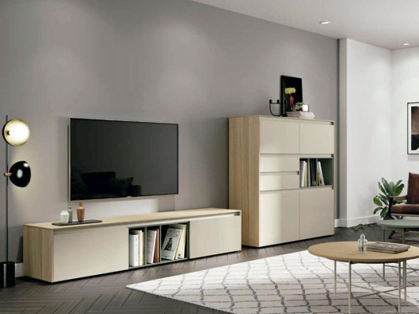 Salón moderno con mueble de TV