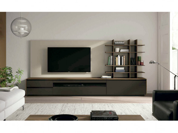 Salón moderno con mueble de tv