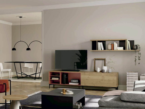 Salón moderno con mueble tv
