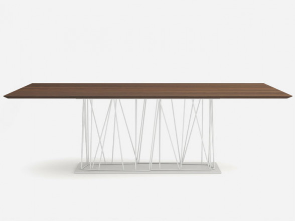 Mesa fija de madera y metal