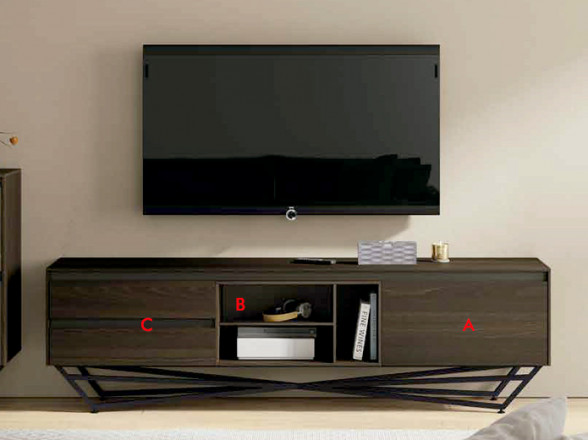 Mesa de TV con base metálica