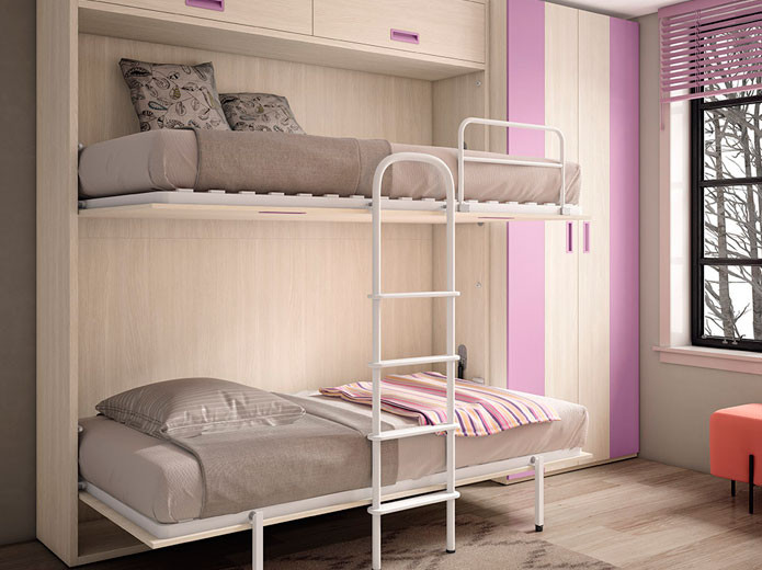 Armario juvenil en oferta  Muebles Valencia® Acabado A Fresno - Melamina  Base4 Acabado B Verde talco - Melamina Base4 Acabado C Blanco - Melamina  Base4