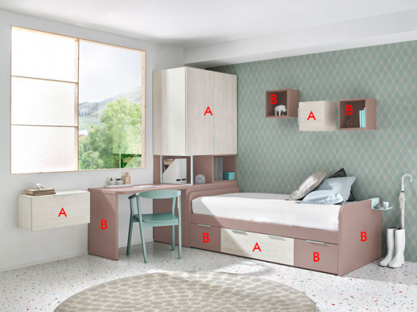Habitación juvenil con cama nido en oferta en Madrid