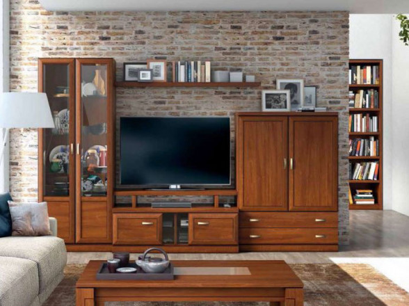 mueble tv con aparador y vitrina