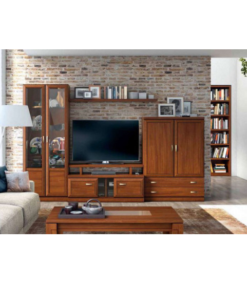mueble tv con aparador y vitrina