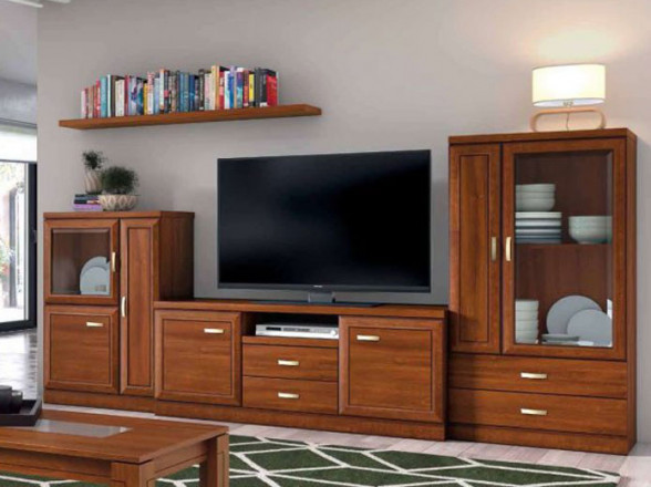 mueble tv con aparadores cristal