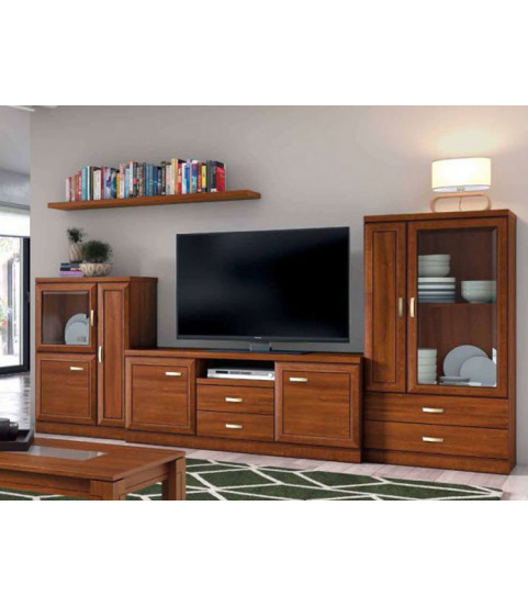 mueble tv con aparadores cristal