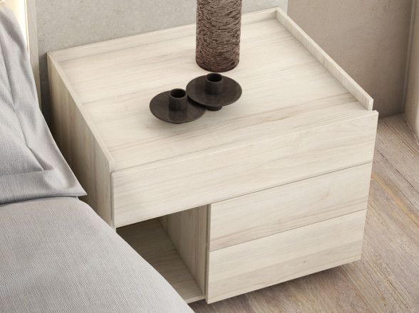 Mesita de noche moderna para dormitorio  Muebles Valencia® Acabado Nora -  Torga Nativ