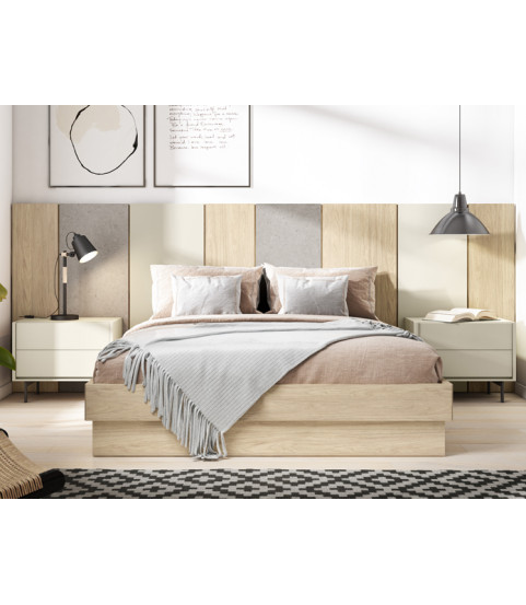 Cama con cabecero de colores en Muebles Valencia