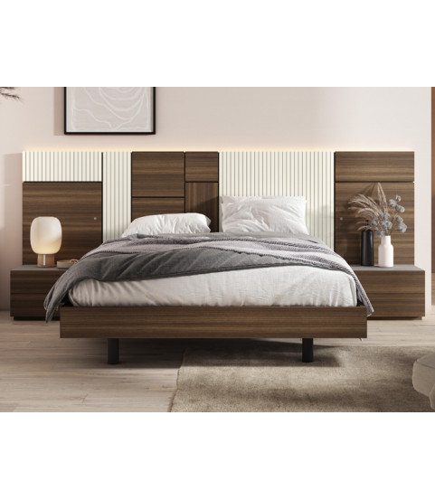 Cabecero de madera con mesitas en Muebles Valencia