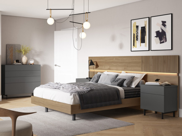 Dormitorio  moderno en Muebles Valencia (Madrid)