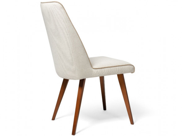 Silla tapizada moderna con patas de madera