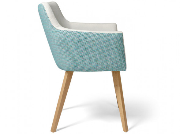 Sillón tapizado bicolor en oferta