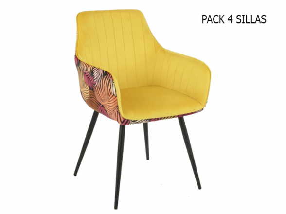 Silla terciopelo amarillo