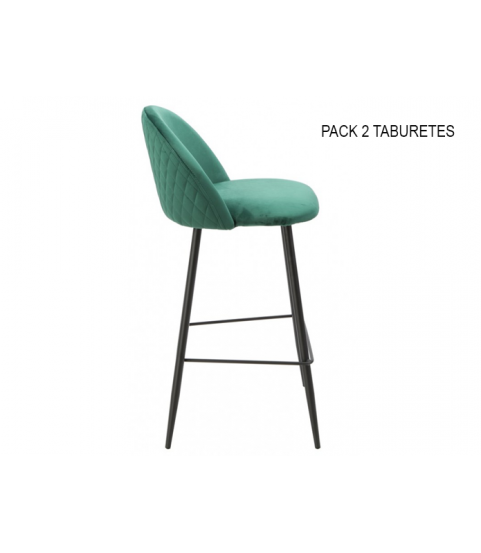 Taburetes tapizados verdes
