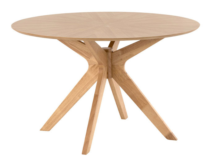 Mesa redonda fija de madera