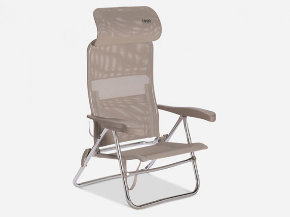 Silla reclinable para playa beige