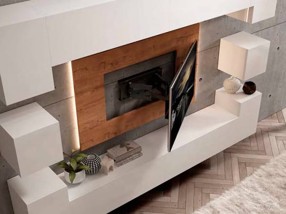 Mueble de TV con panel orientable para salón