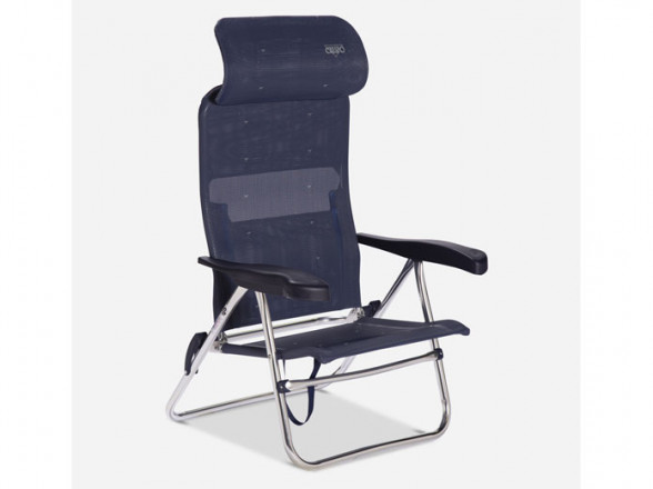 Silla reclinable para playa azul oscuro