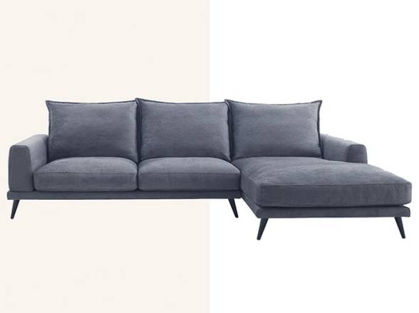 Chaiselongue barato tapizado en gris oscuro