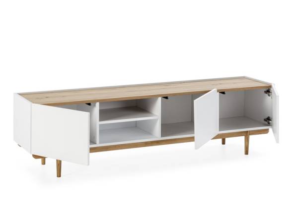 mueble tv color blanco-roble