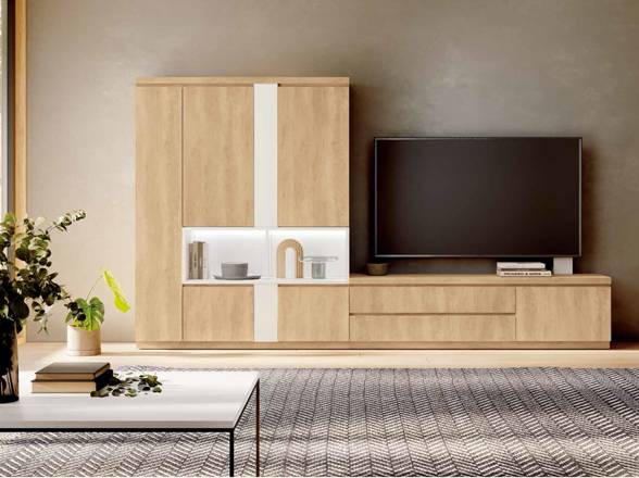 mueble tv con vitrina