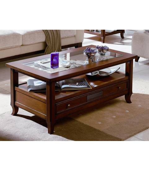 mesa de cristal estilo clásico