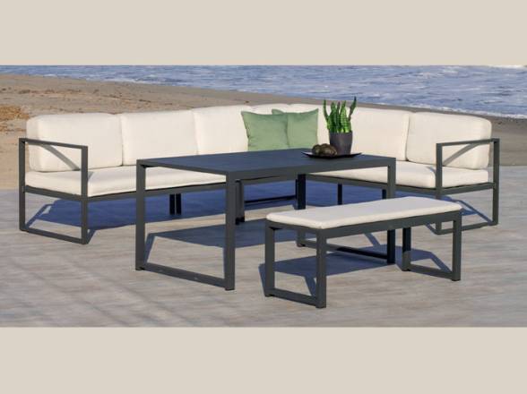 Sofá rinconera para jardin con mesa