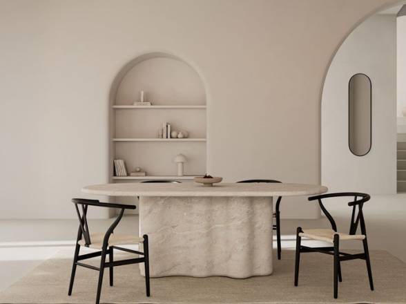 Mesas comedor diseño cemento