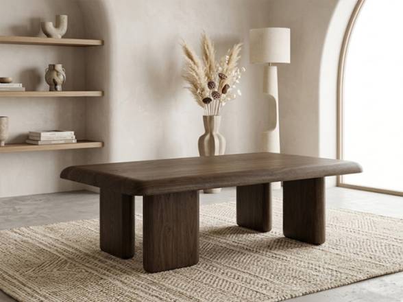 Mesa de centro madera nogal barata online