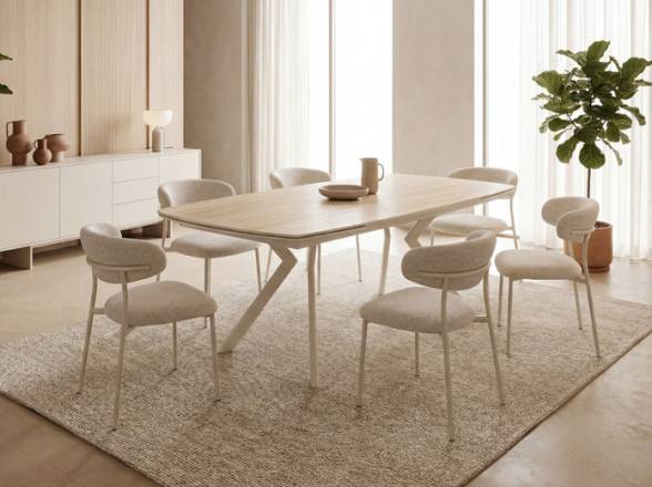 Mesa comedor extensible patas metal